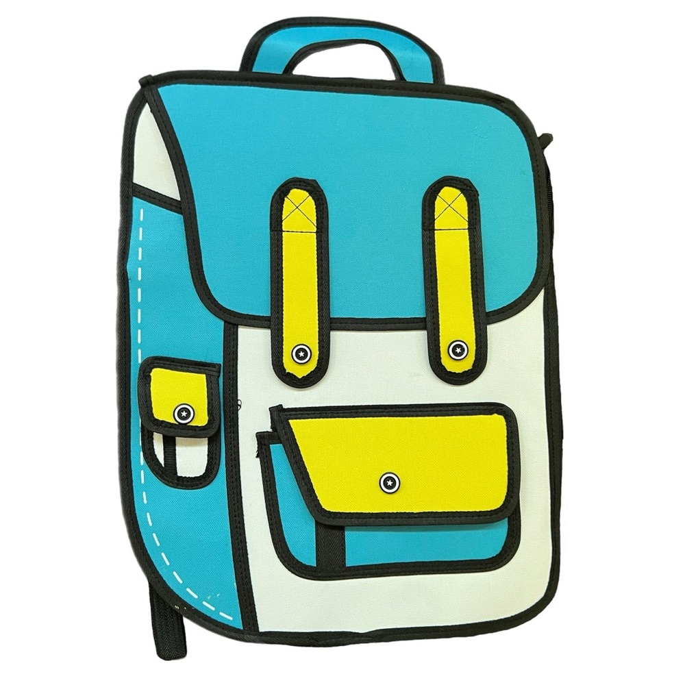 Playful Blue and Yellow Women’s Backpack - Unbranded